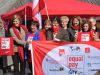 Die Vertreterinnen des Augsburger Aktionsbündnisses für Lohngleichheit von Frauen